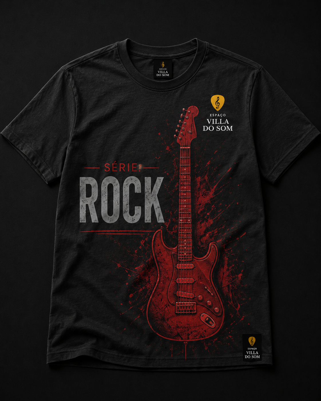 Camiseta Rock Guitarra Vermelha